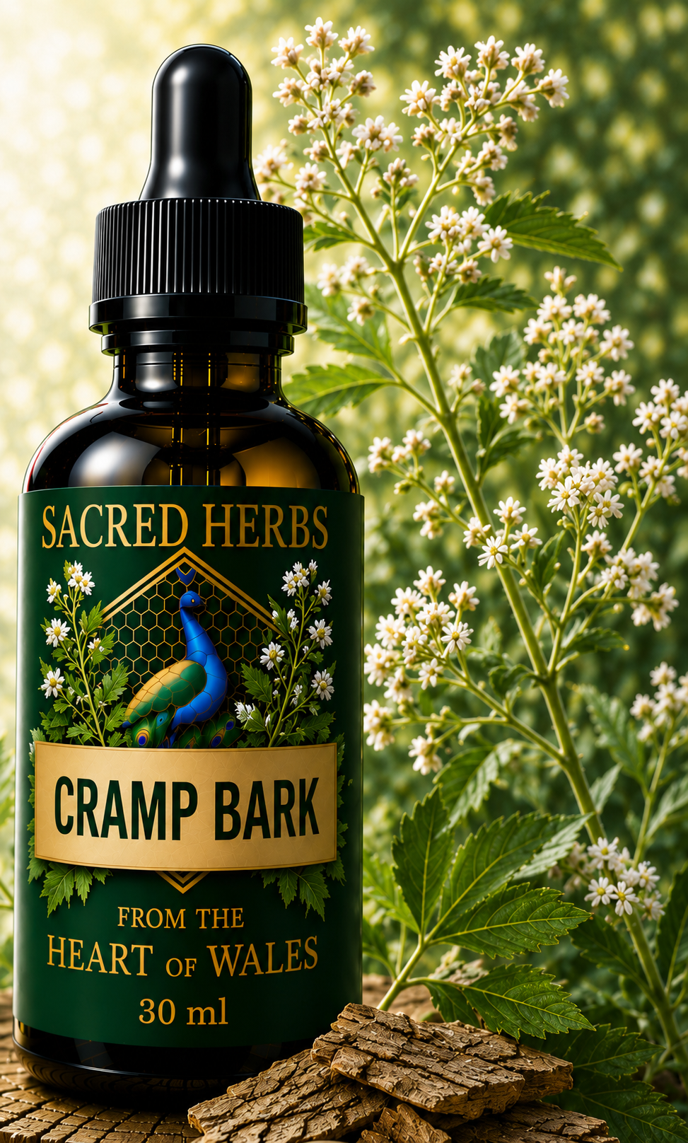 Cramp Bark Tincture handcrafted herbal tincture, wild-harvested and made in Wales, UK