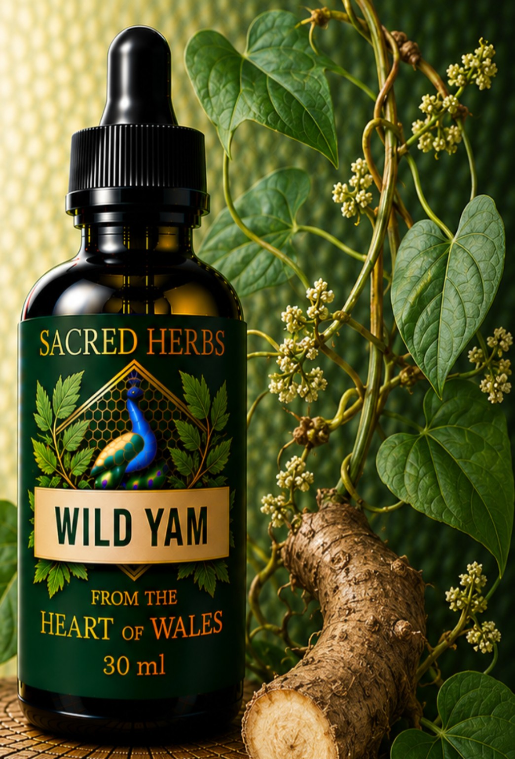Wild Yam Tincture handcrafted herbal tincture, wild-harvested and made in Wales, UK
