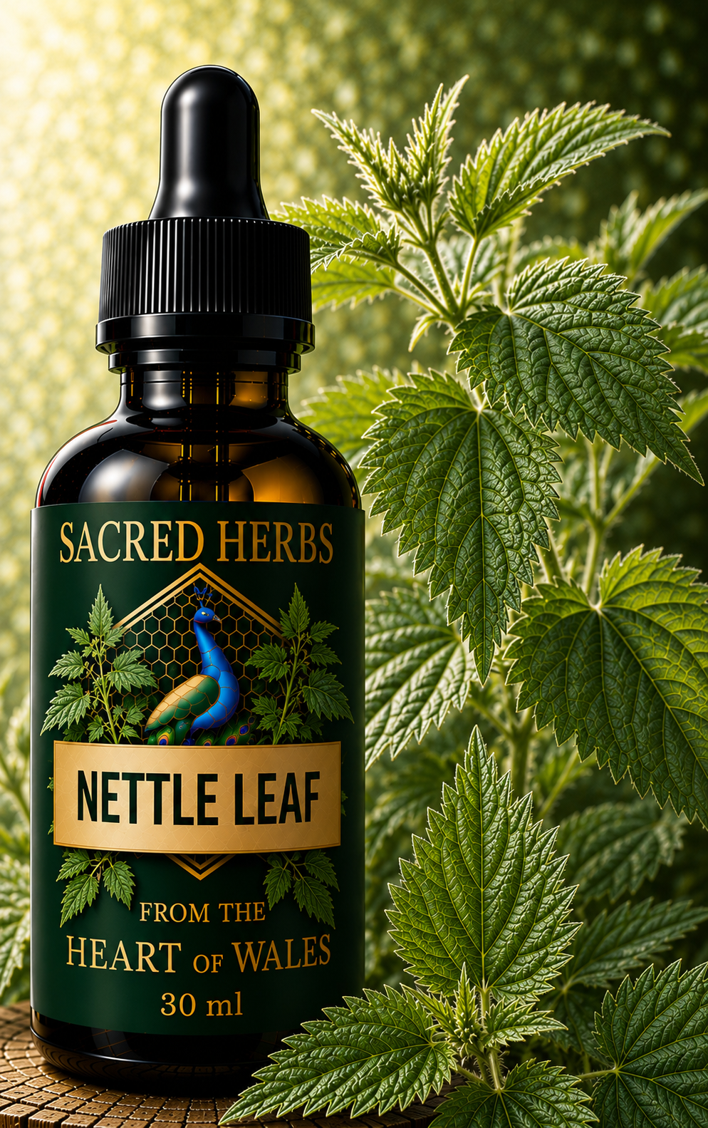 Nettle Leaf Tincture handcrafted herbal tincture, wild-harvested and made in Wales, UK