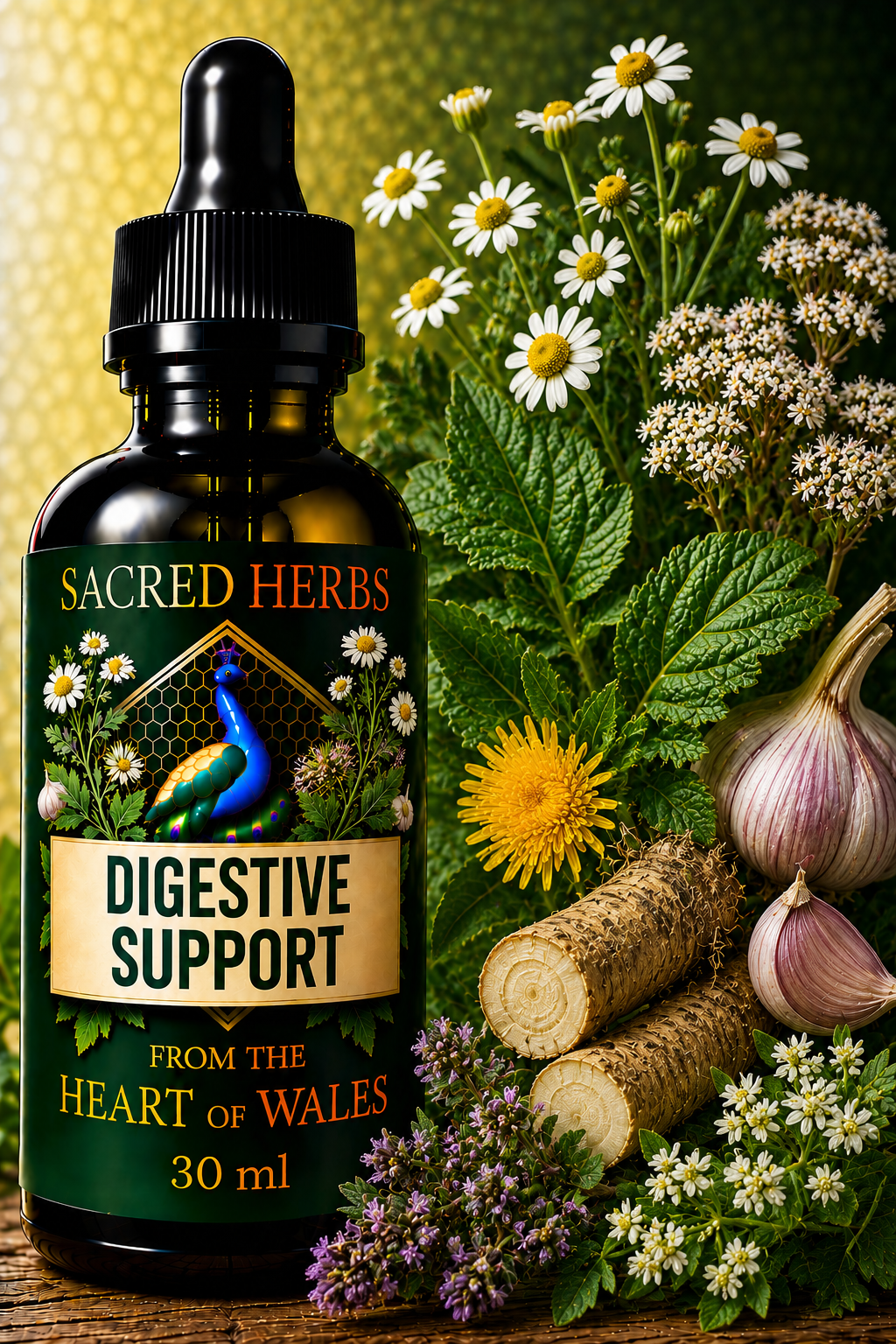 Digestive Support herbal blend tincture, handcrafted in Wales, UK