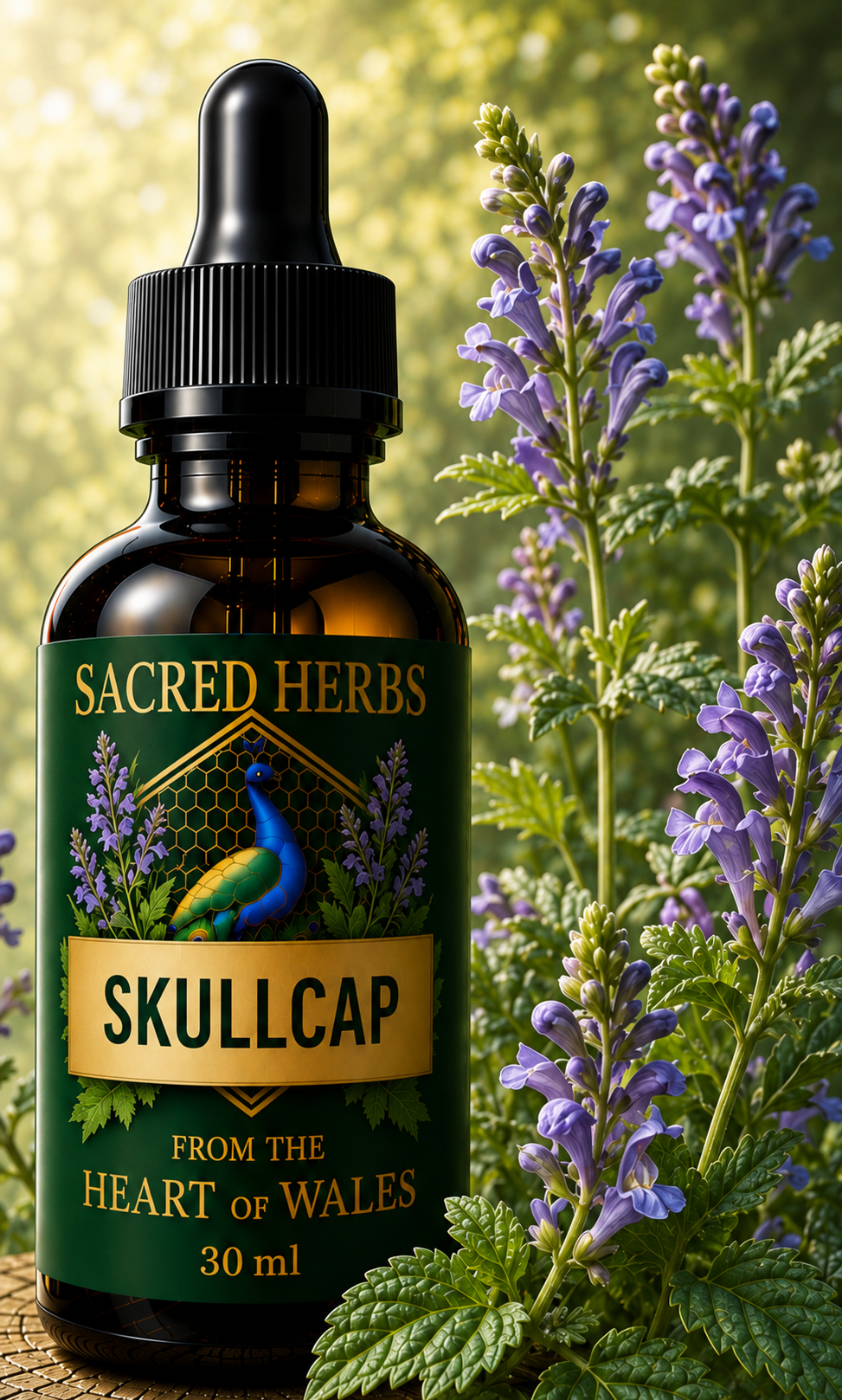 Skullcap Tincture handcrafted herbal tincture, wild-harvested and made in Wales, UK