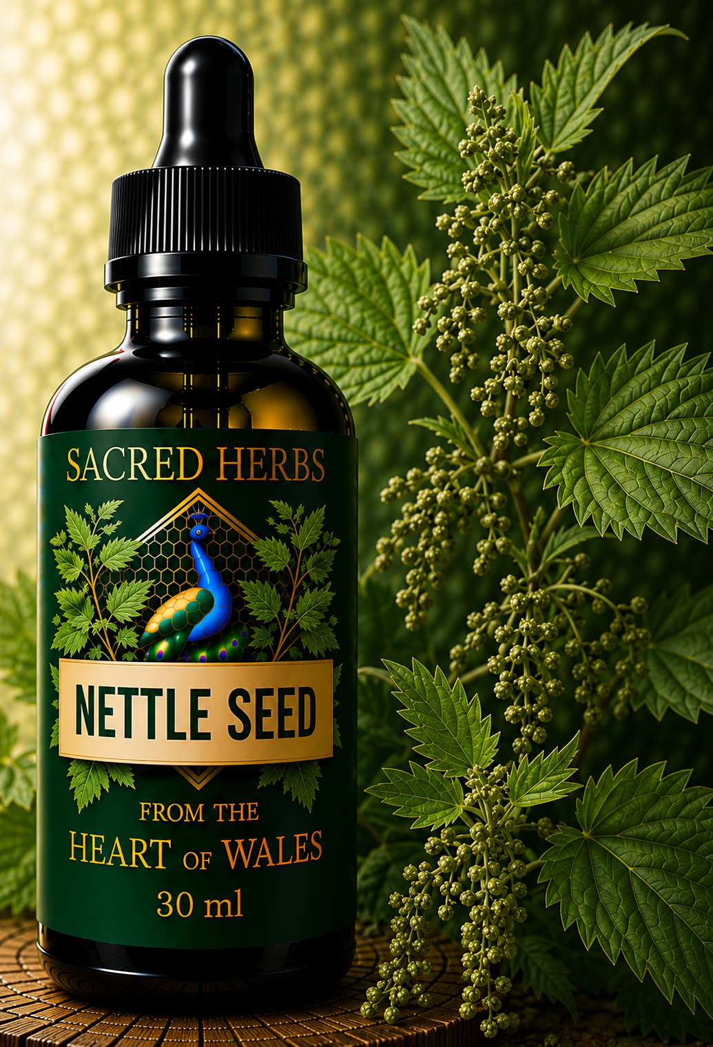 Nettle Seed Tincture handcrafted herbal tincture, wild-harvested and made in Wales, UK