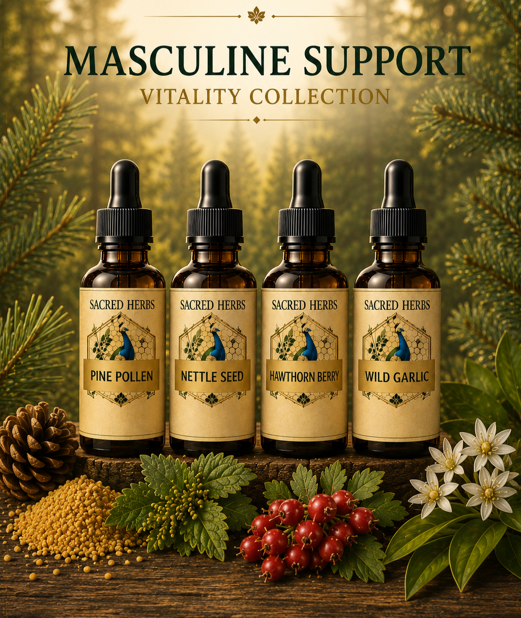 Masculine Support, Vitality Collection curated herbal tincture bundle, handcrafted in Wales, UK