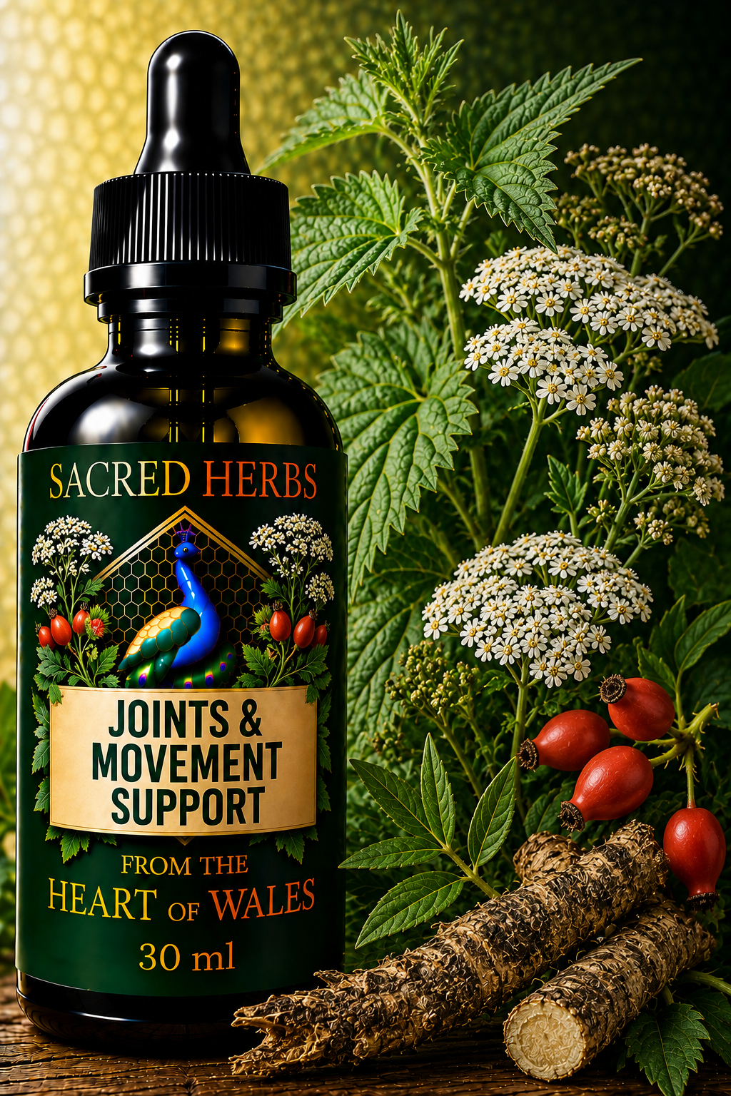 Joint & Movement Support herbal blend tincture, handcrafted in Wales, UK