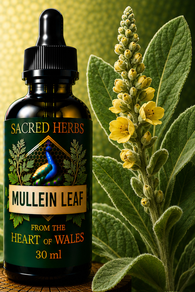 Mullein Leaf Tincture handcrafted herbal tincture, wild-harvested and made in Wales, UK