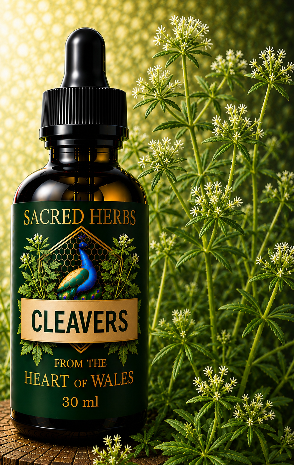 Cleavers Tincture handcrafted herbal tincture, wild-harvested and made in Wales, UK
