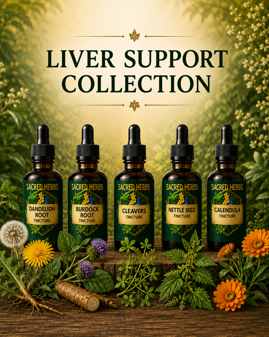 Liver Support Collection curated herbal tincture bundle, handcrafted in Wales, UK