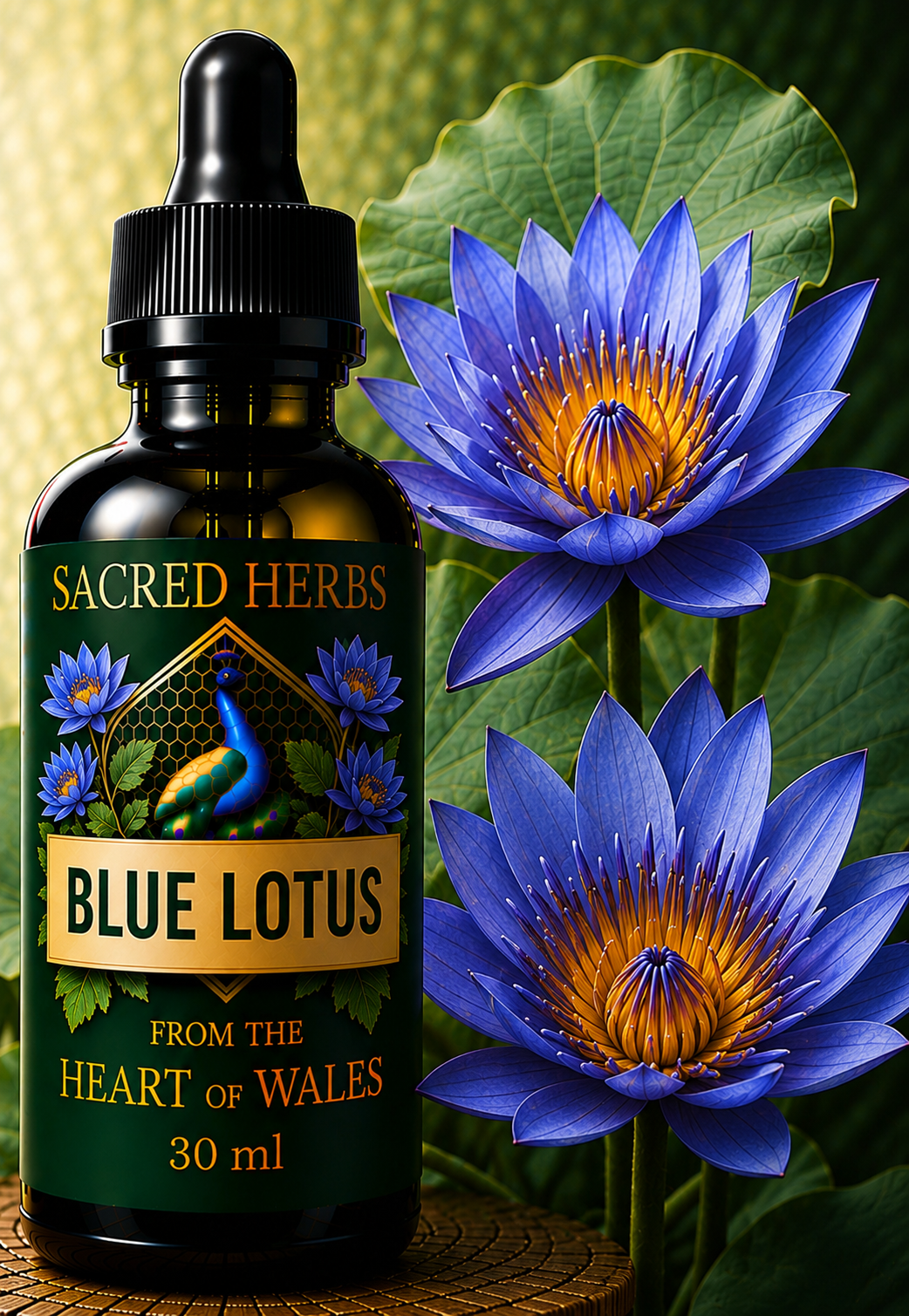 Blue Lotus Tincture handcrafted herbal tincture, wild-harvested and made in Wales, UK