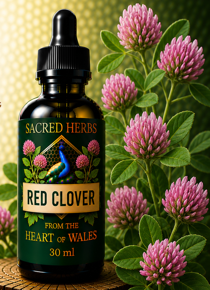 Red Clover Tincture handcrafted herbal tincture, wild-harvested and made in Wales, UK
