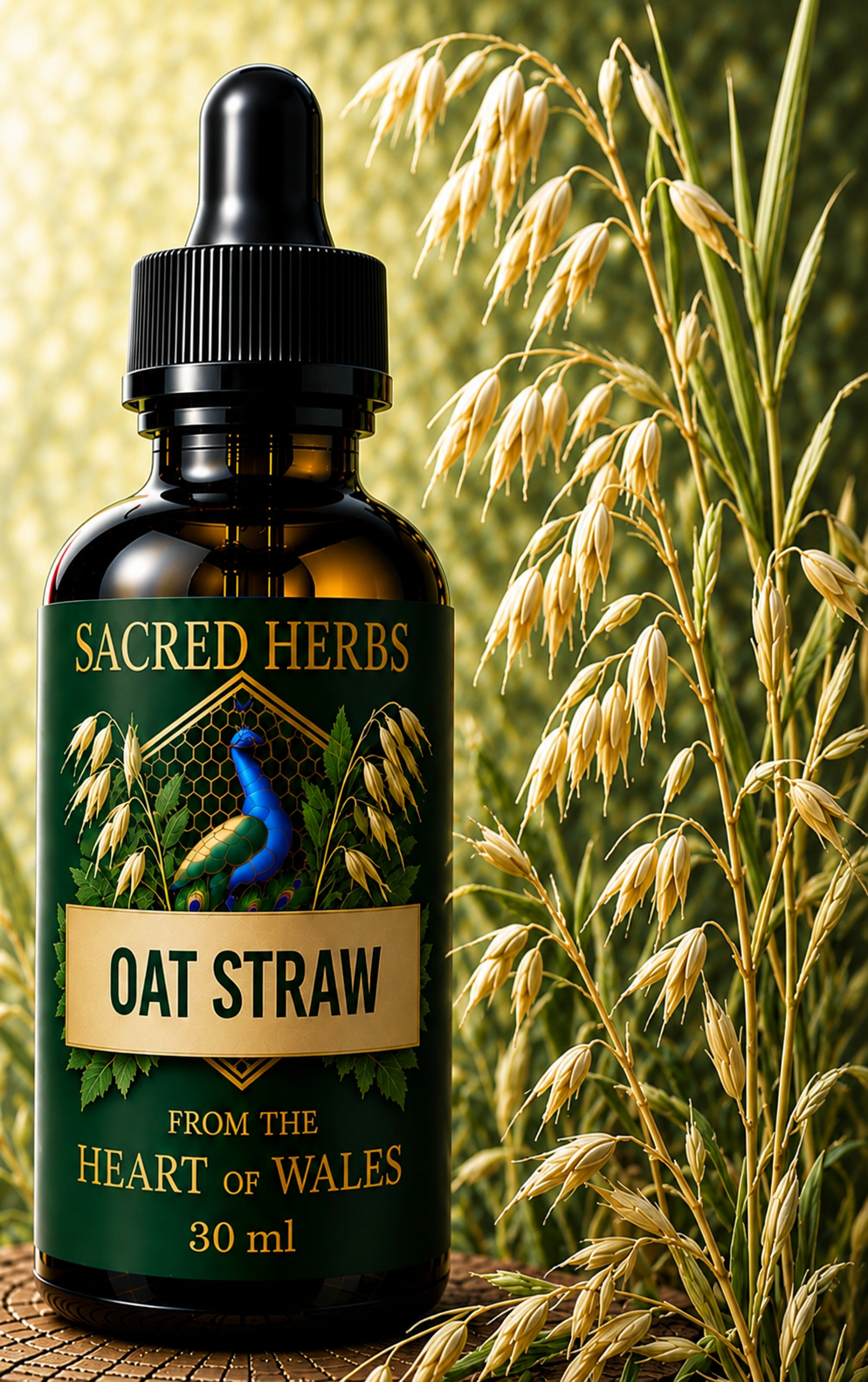 Oat Straw Tincture handcrafted herbal tincture, wild-harvested and made in Wales, UK