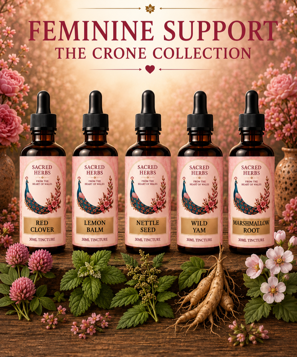 Feminine Support, The Crone Collection curated herbal tincture bundle, handcrafted in Wales, UK