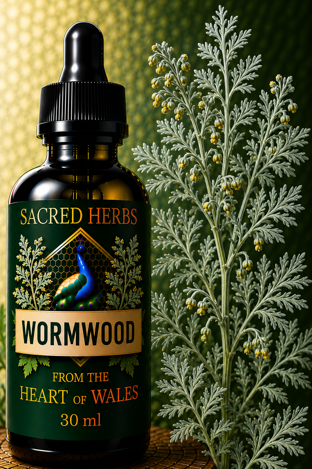 Wormwood Tincture handcrafted herbal tincture, wild-harvested and made in Wales, UK